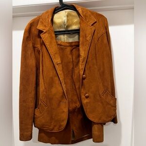 Women's Vintage Tan Suede Jacket & Skirt